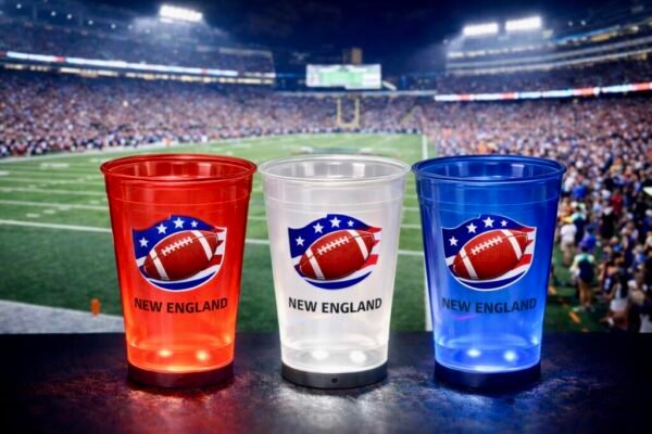 New England 16 oz cup red white blue New England 16 oz cup red white blue